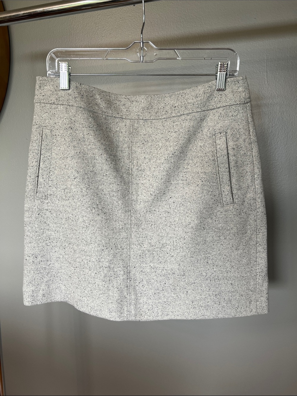 LOFT Light Gray Tweed A-Line Mini Skirt